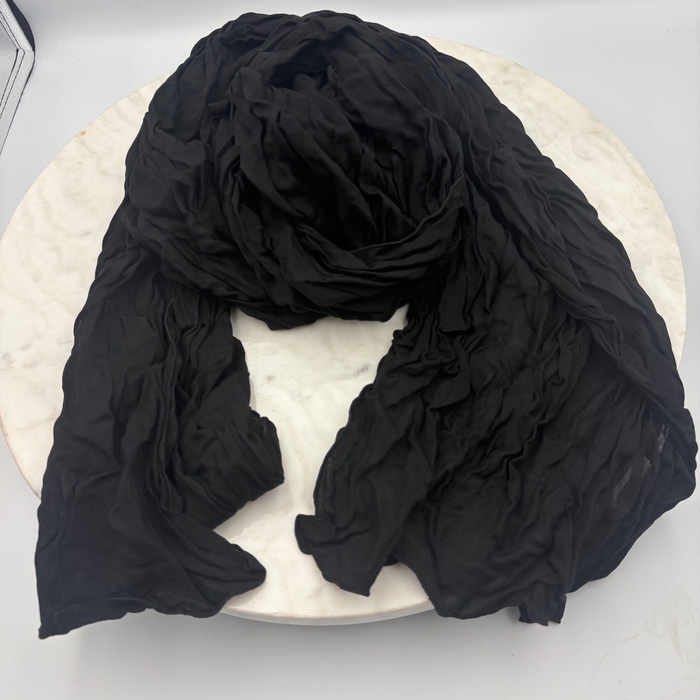 Chic‎ Black Lightweight Crinkle Scarf Wrap Shawl Accessory Goth Romantic Lagen
